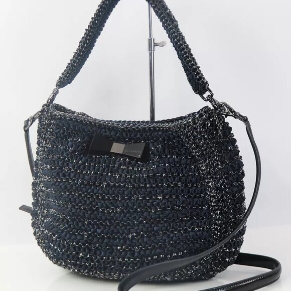 Authentic ANTEPRIMA Navy Wire and Ribbon 2 Way Shoulder Bag - Picture 1 of 16